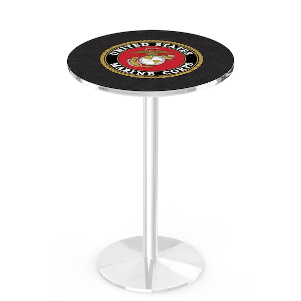 42" Chrome U.S. Marines Pub Table